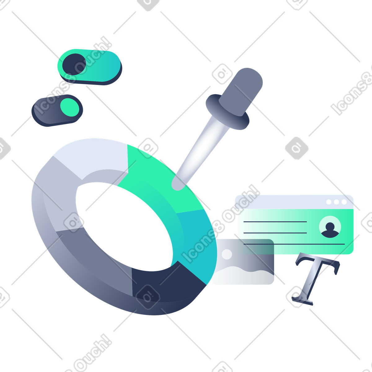 Web design, selezione colori e tavolozza illustrazione in stile Lucent scarica in PNG, SVG