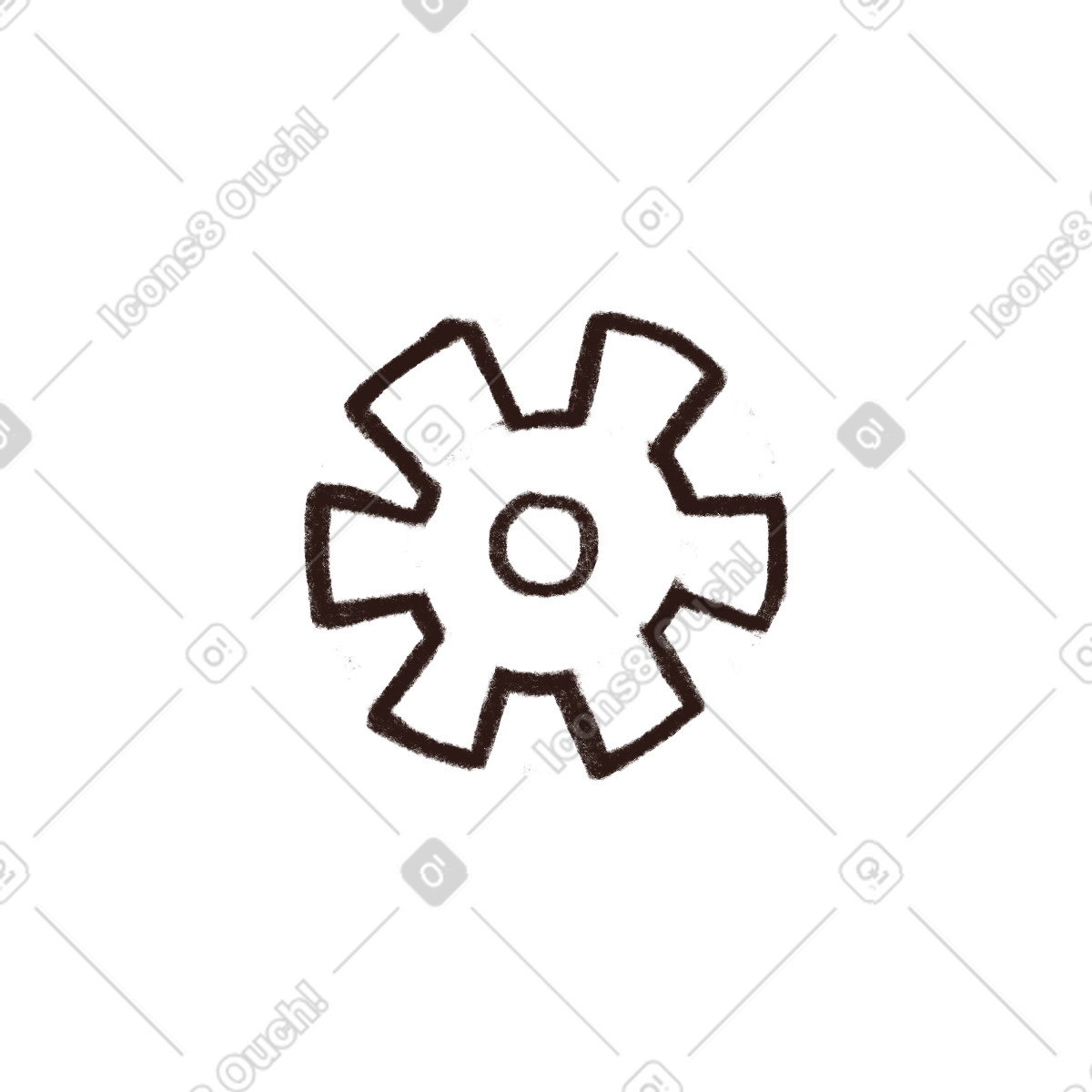 Blobby 스타일의 Gear 일러스트레이션 PNG, SVG 다운로드