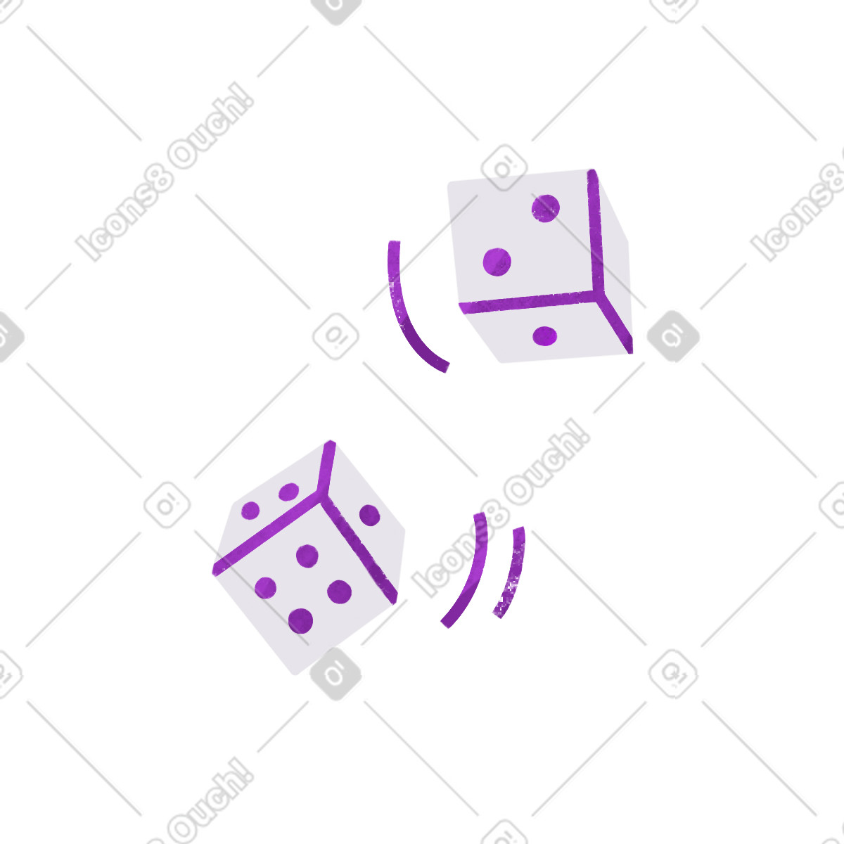 Two dice cubes illustration in Bonbon style download in PNG, SVG