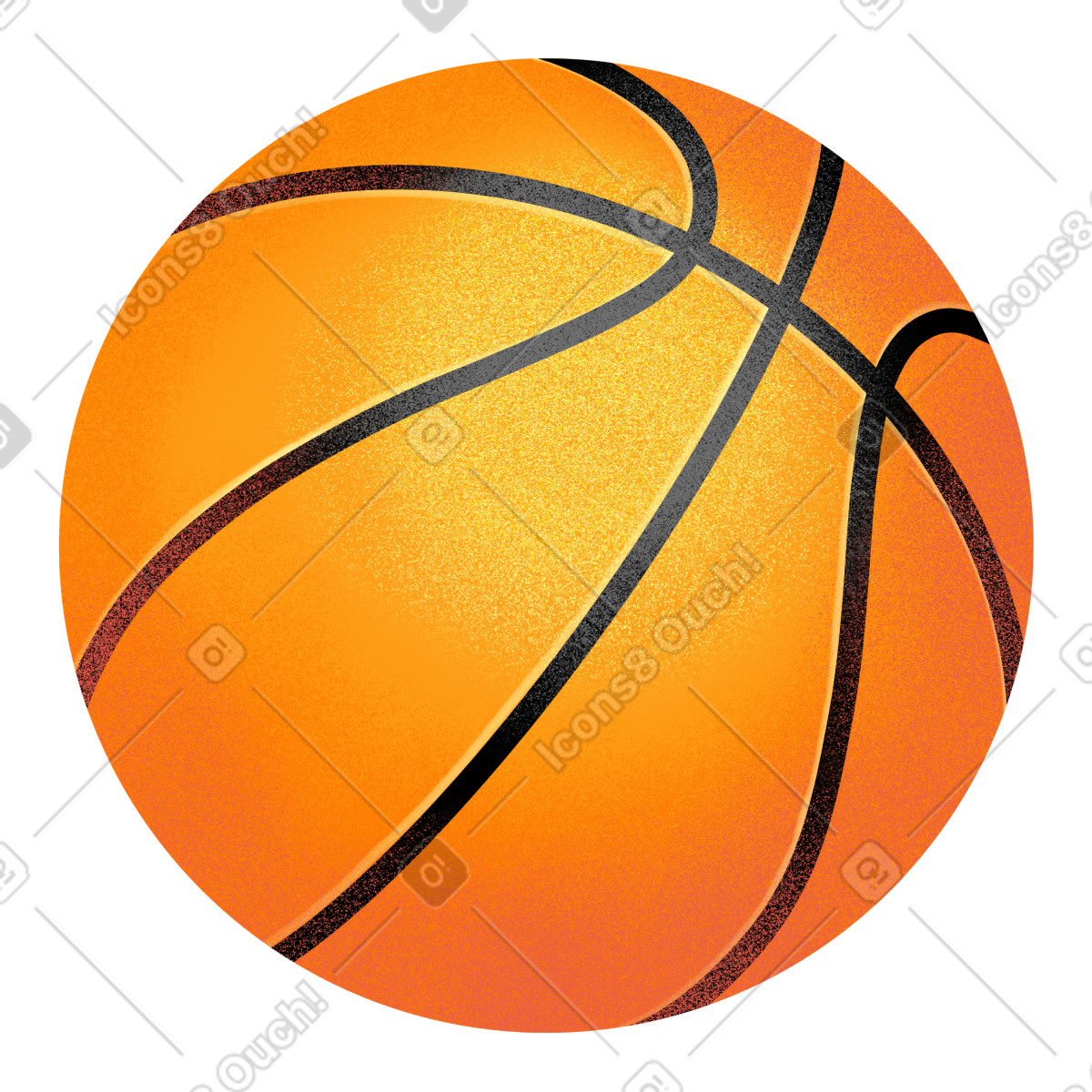 Basketball ball-Illustration im Joy-Stil als Download in PNG, SVG