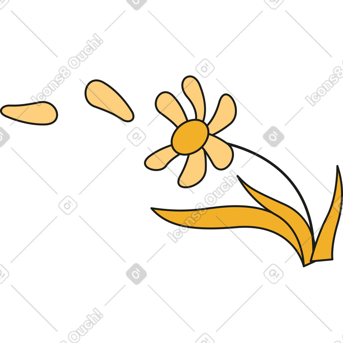 Rubber スタイルの Flower のイラストをPNG、SVG形式でダウンロード