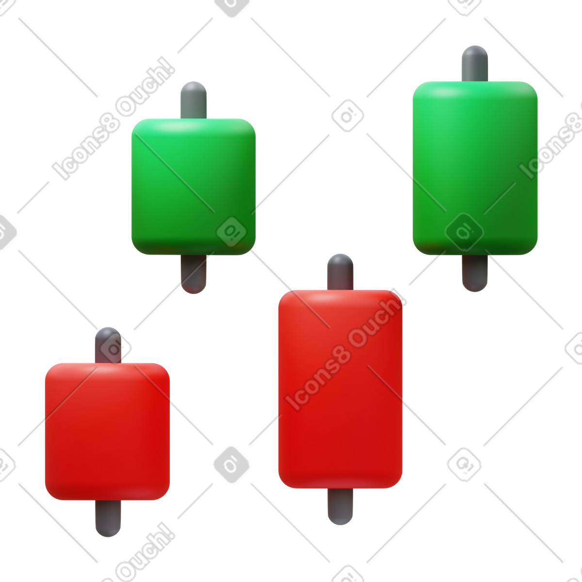 Candlestick chart illustrazione animata in stile 3D Fluency scaricabile in GIF, Lottie (JSON), AE