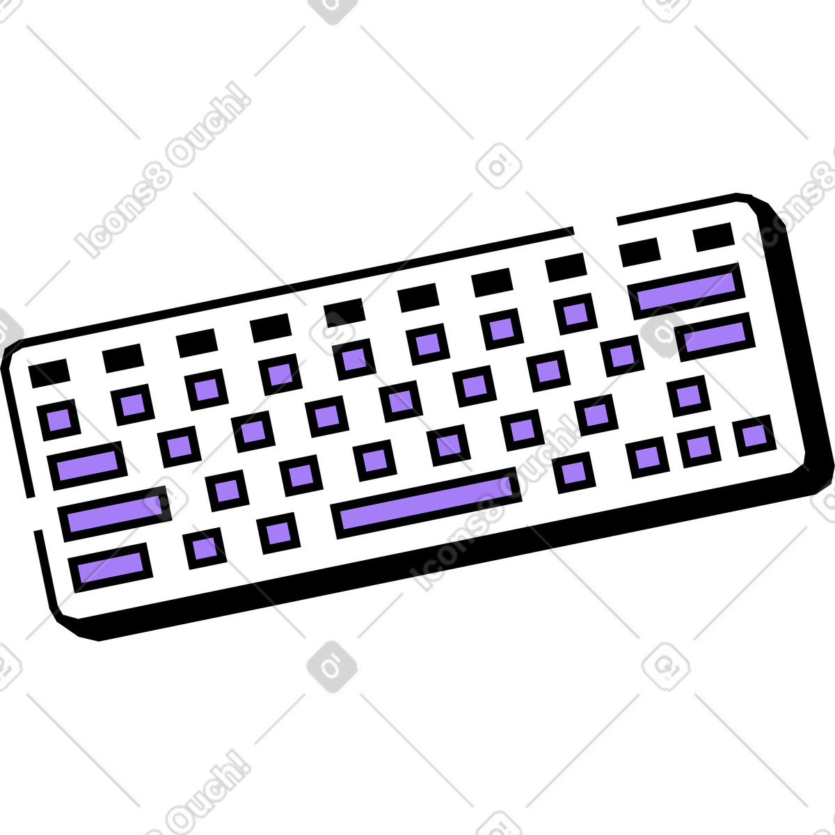 Keyboard illustration in Amethyst style download in PNG, SVG