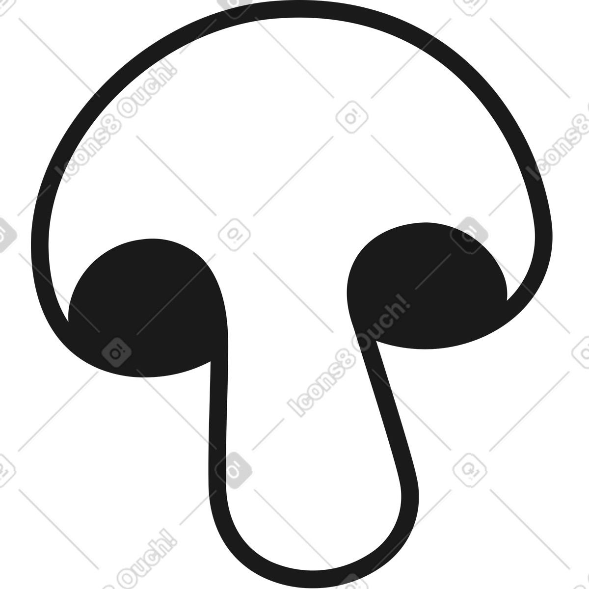 Ilustración Medio champiñón en estilo Taxi a descargar en PNG y SVG