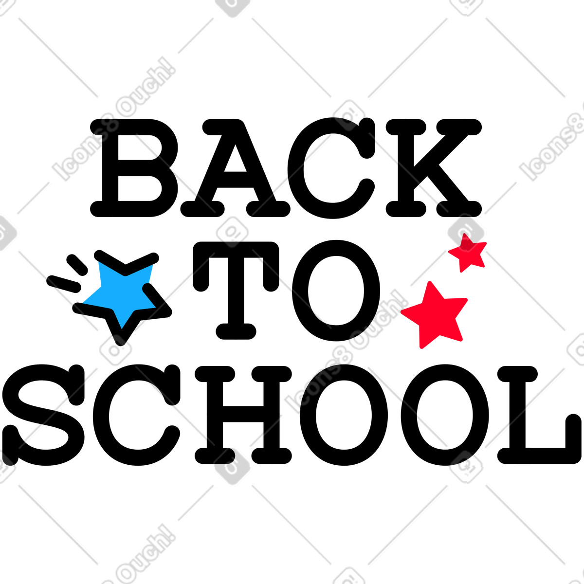 Lettering back to school text illustration in Transistor style download in PNG, SVG