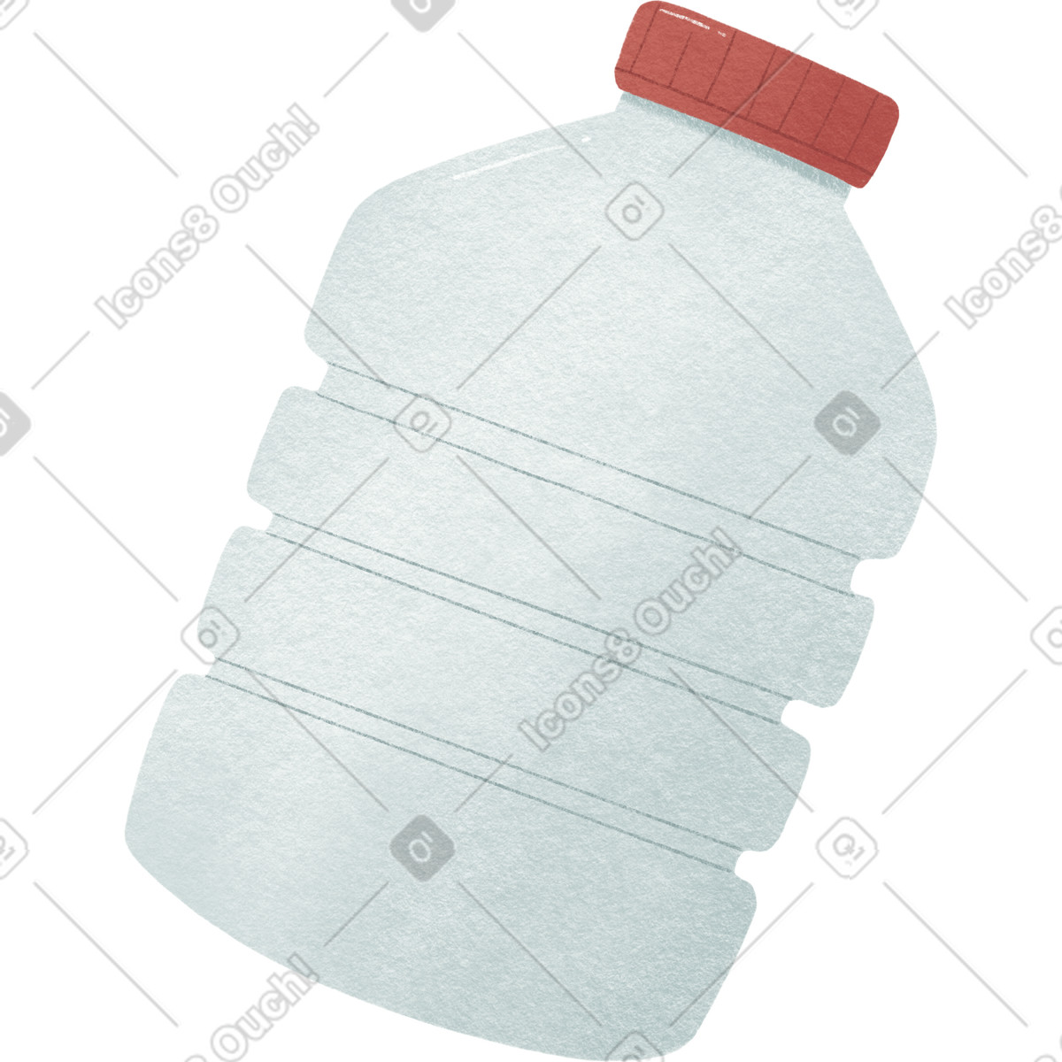 Plastic bottle with a red cap illustration in Woolly style download in PNG, SVG
