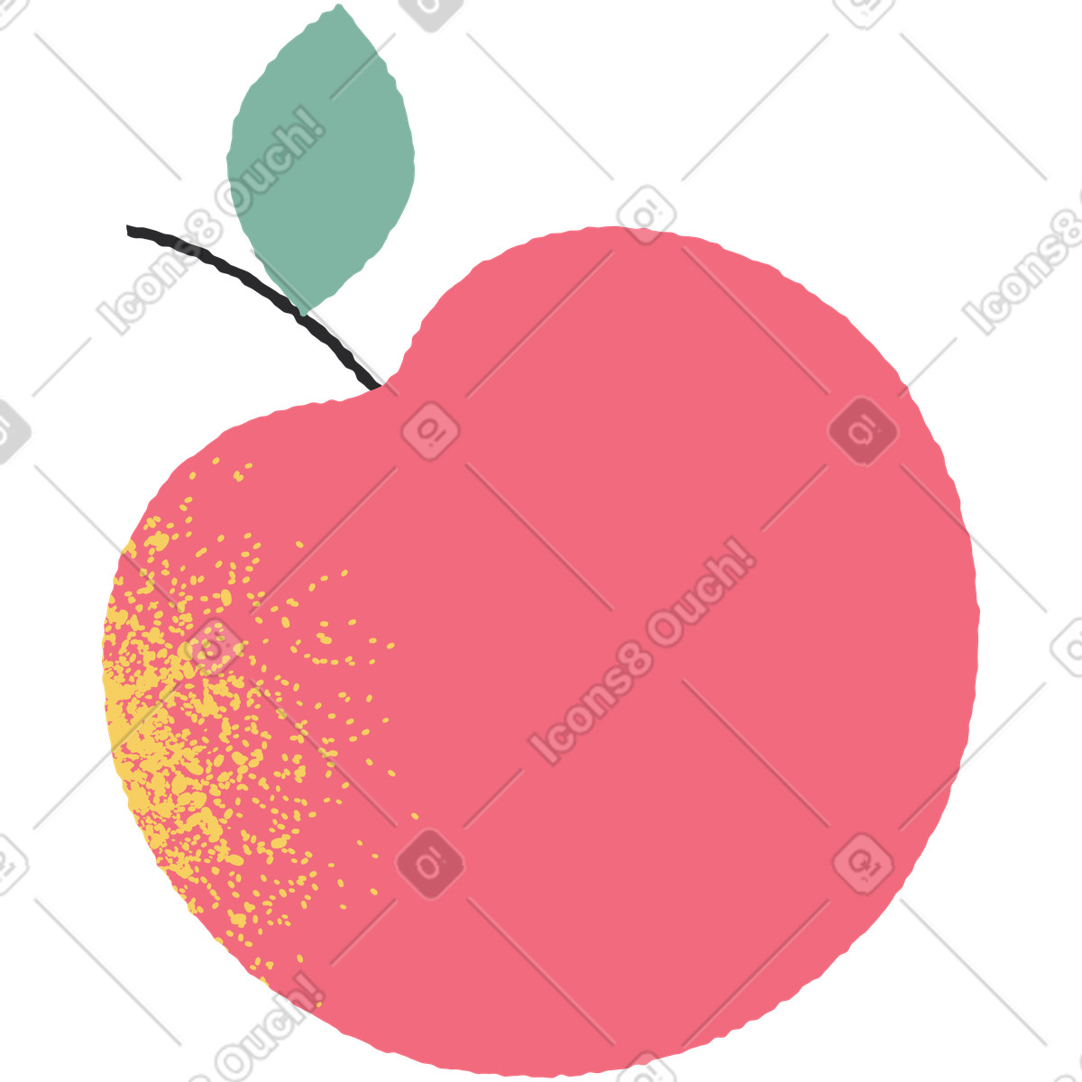 Apple illustration in Pablo style download in PNG, SVG