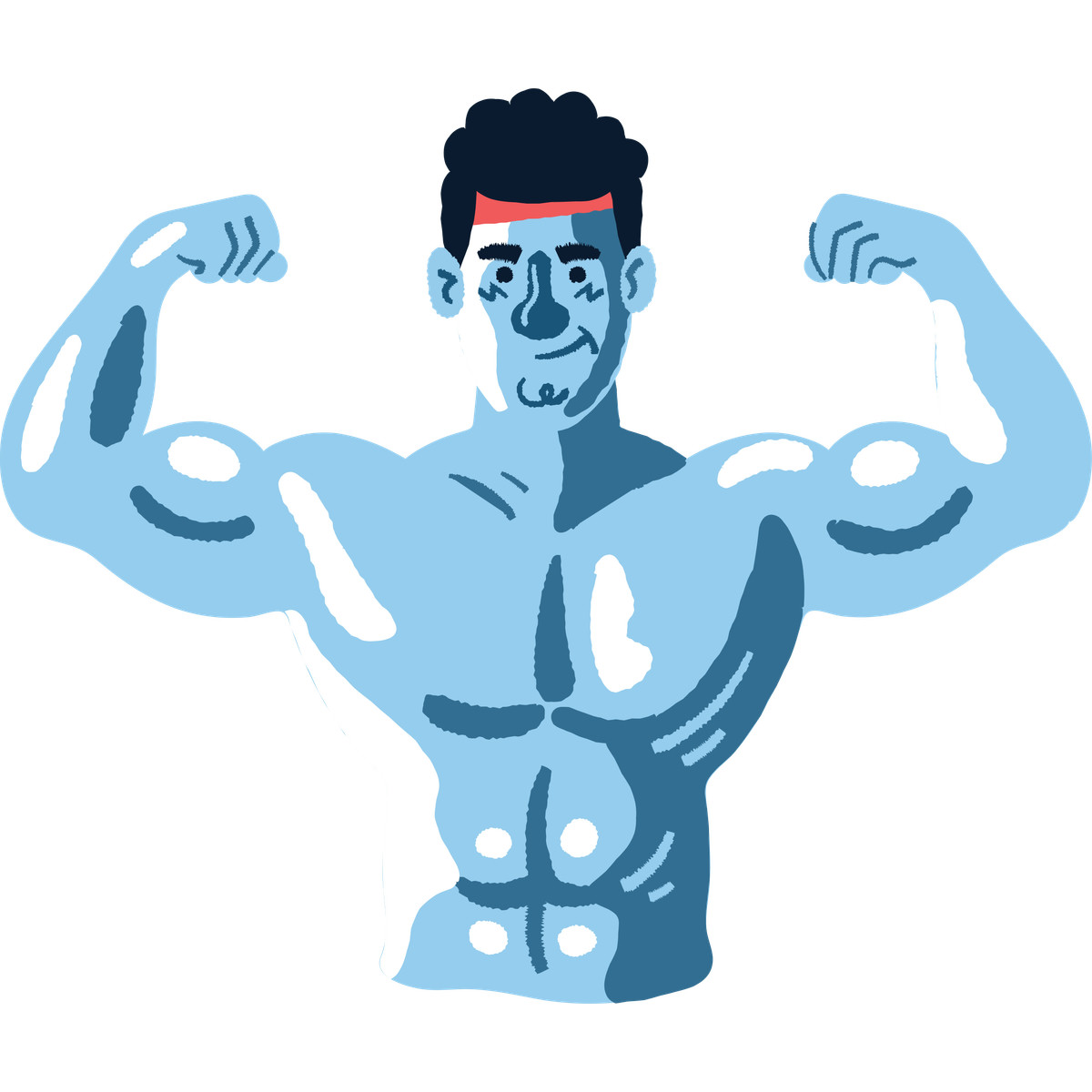 Strong man-Illustration im Cherry-Stil als Download in PNG, SVG