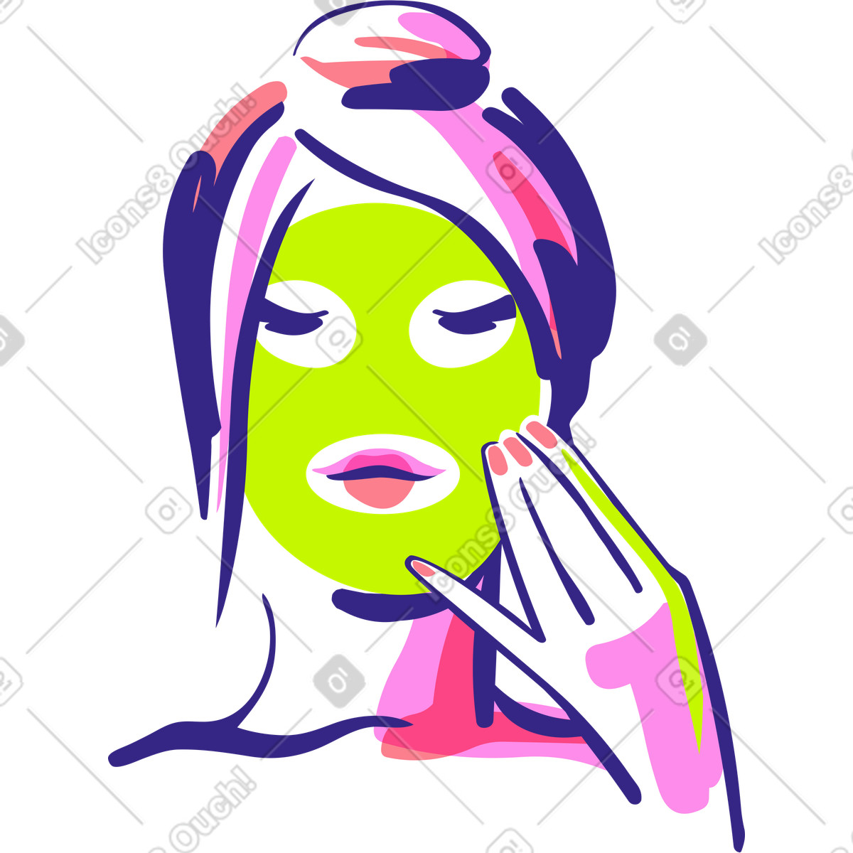 Ilustração de Máscara facial em no estilo Glam para baixar em PNG, SVG