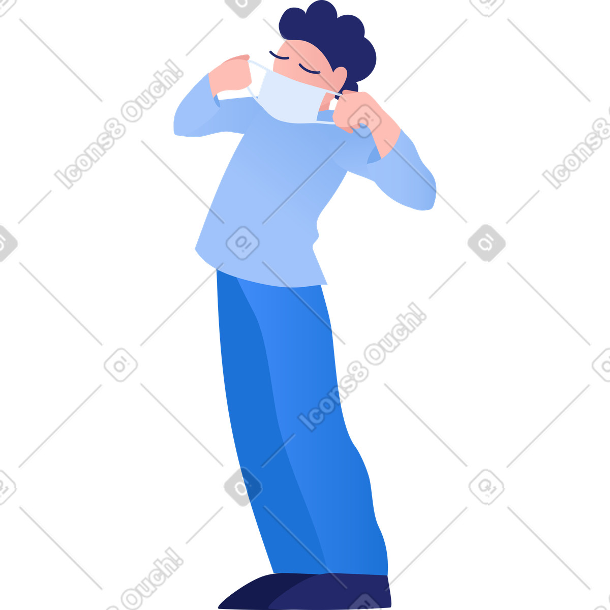 Junge-Illustration im Clip-Stil als Download in PNG, SVG
