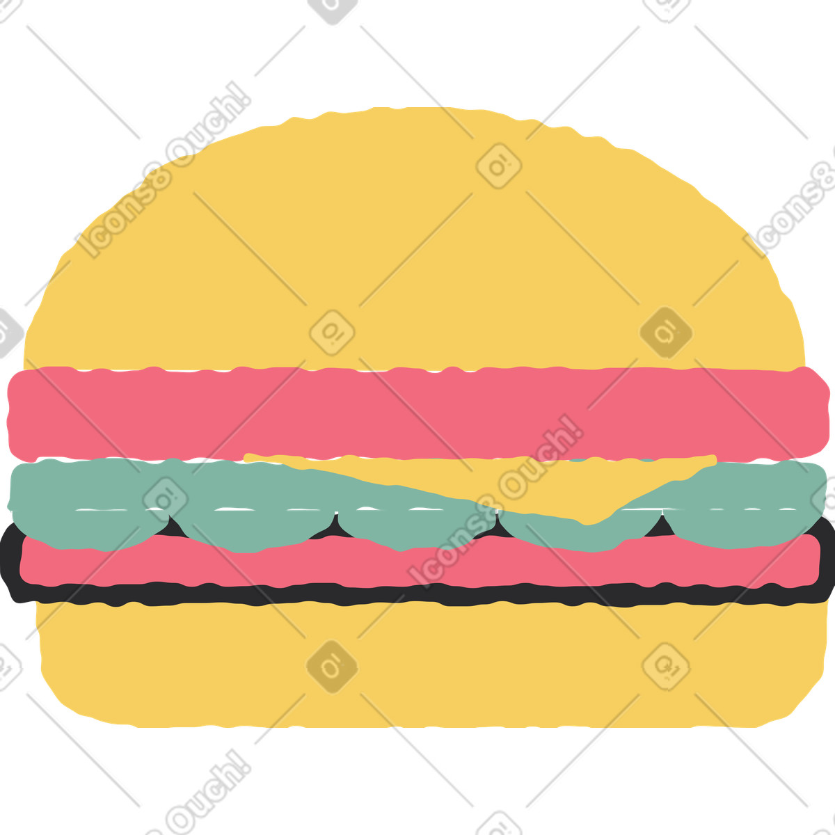 Illustration Burger dans le style Pablo à télécharger aux formats PNG, SVG