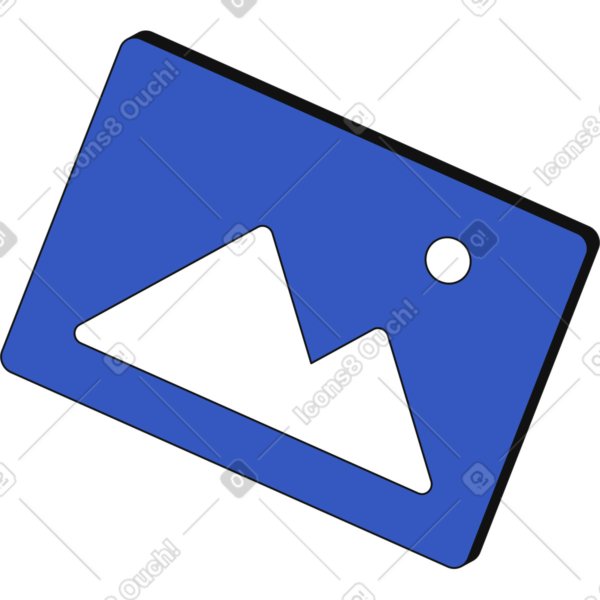 Ilustración Icono de imagen oscura en estilo Techny a descargar en PNG y SVG