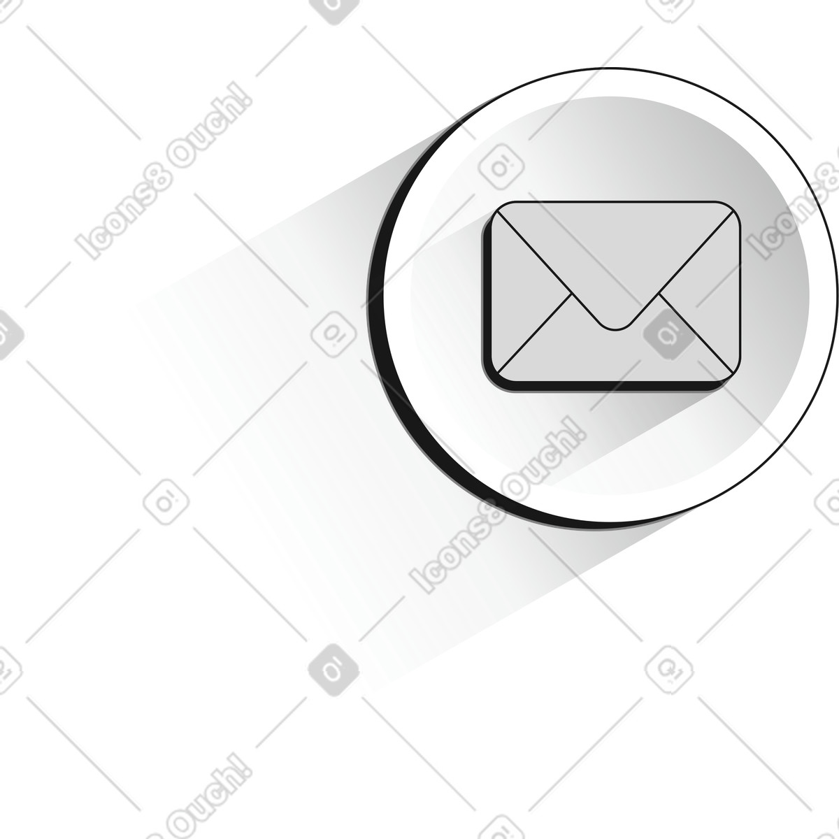 Ilustração de Message envelope icon representing email service and online correspondence tool em no estilo Futuristic para baixar em PNG, SVG