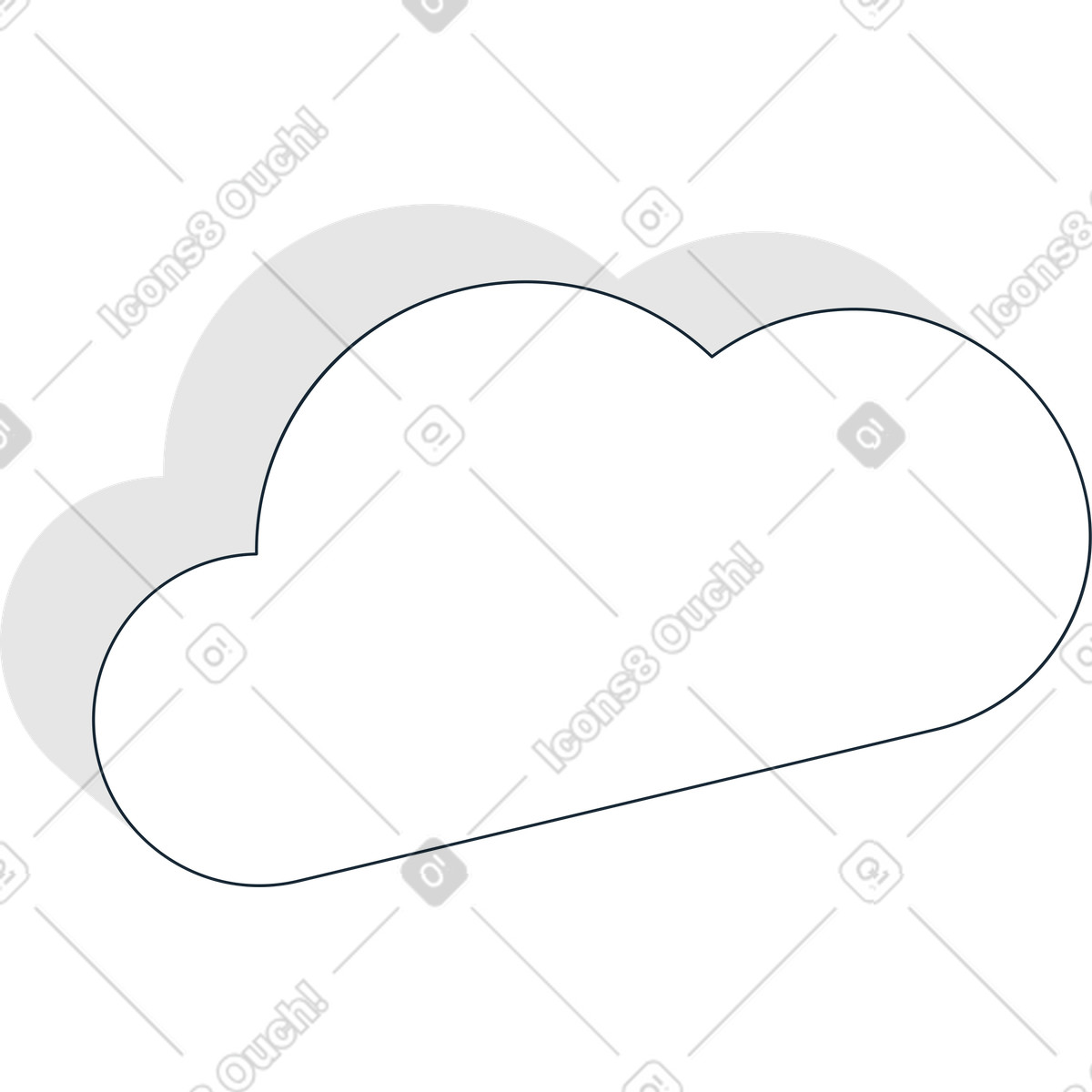 Wolke-Illustration im Indigo-Stil als Download in PNG, SVG