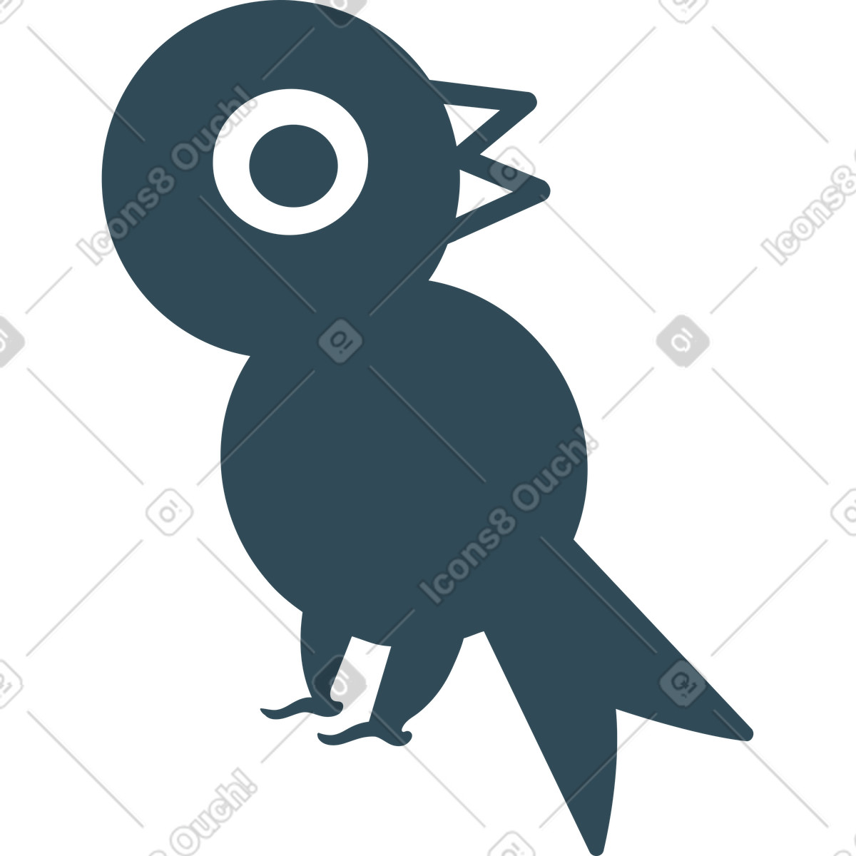 Ilustração de Pássaro em no estilo Kingdom para baixar em PNG, SVG