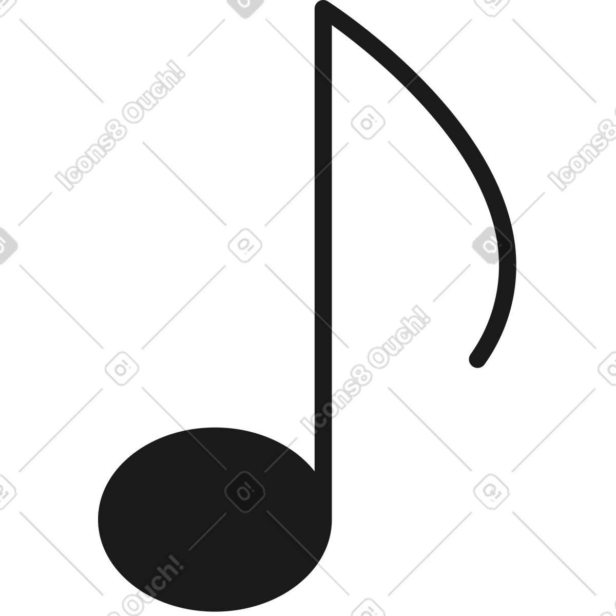 Ilustración Nota musical en estilo Taxi a descargar en PNG y SVG