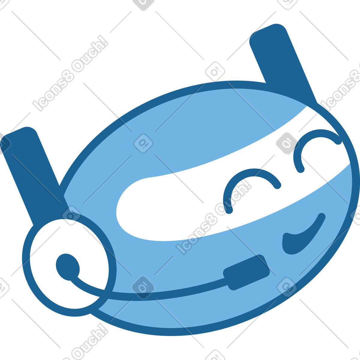Natty スタイルの ロボットアシスタントヘッド のイラストをPNG、SVG形式でダウンロード