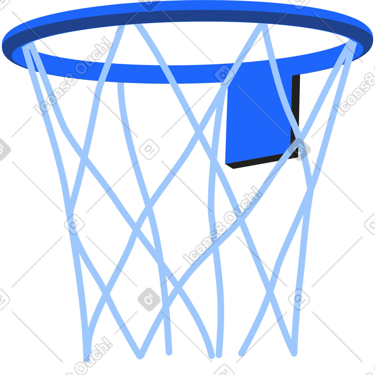 Basketball basket illustration in Editorial style download in PNG, SVG