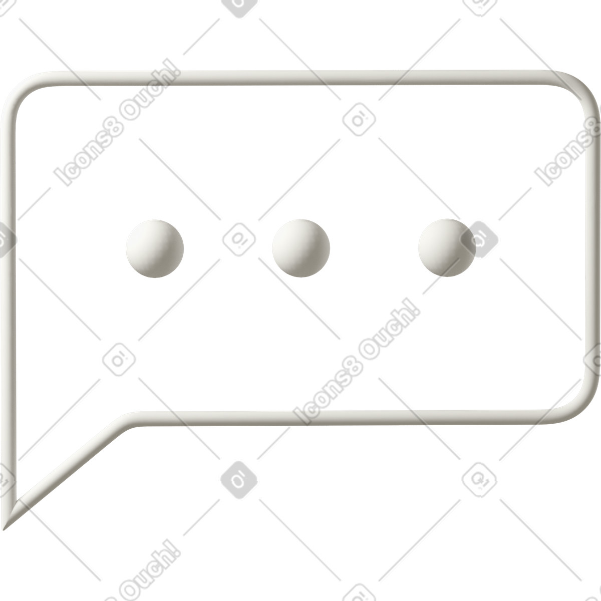 Transparent typing bubble down left illustration in PNG, SVG