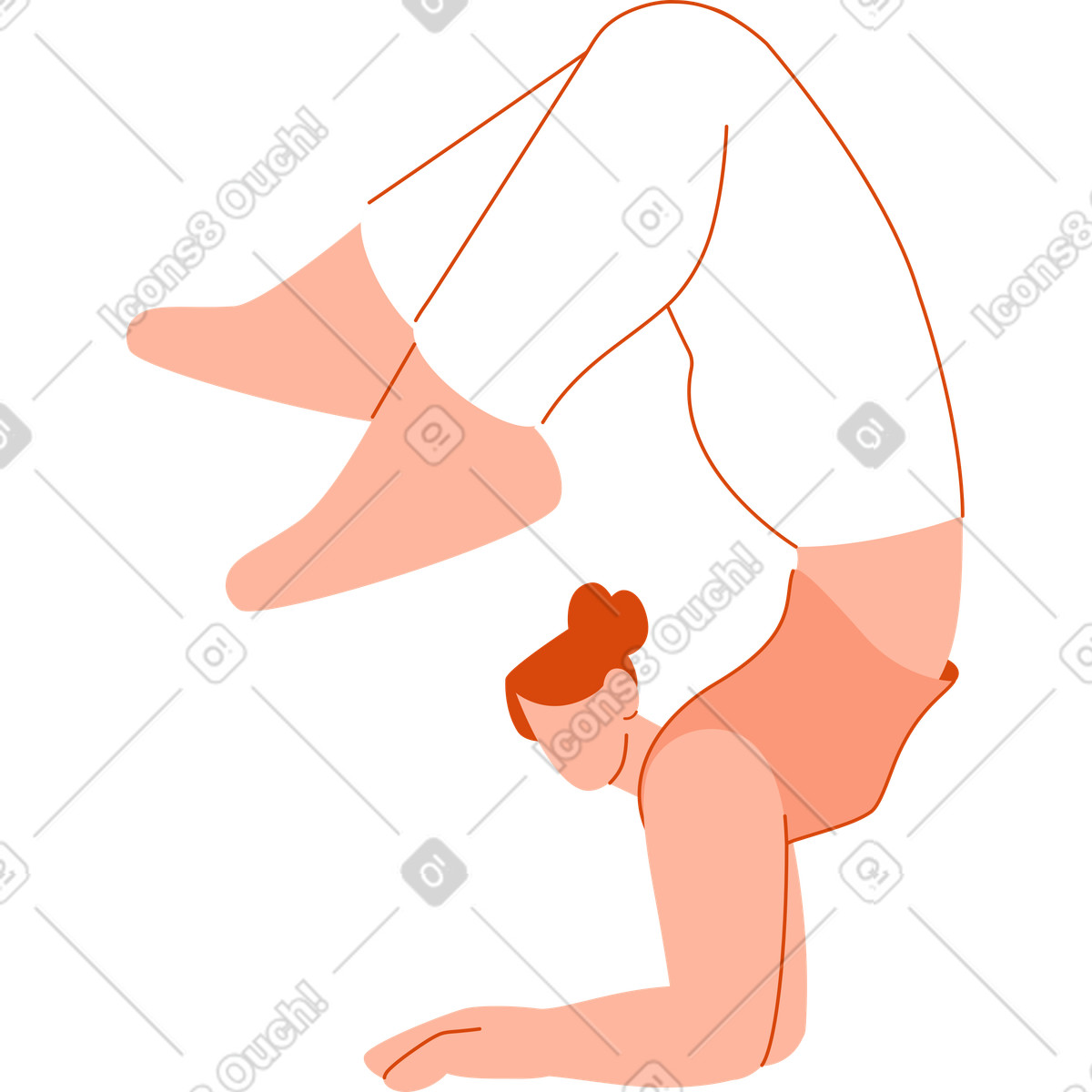 Illustration Femme, dans, coude, stand yoga dans le style Orange à télécharger aux formats PNG, SVG