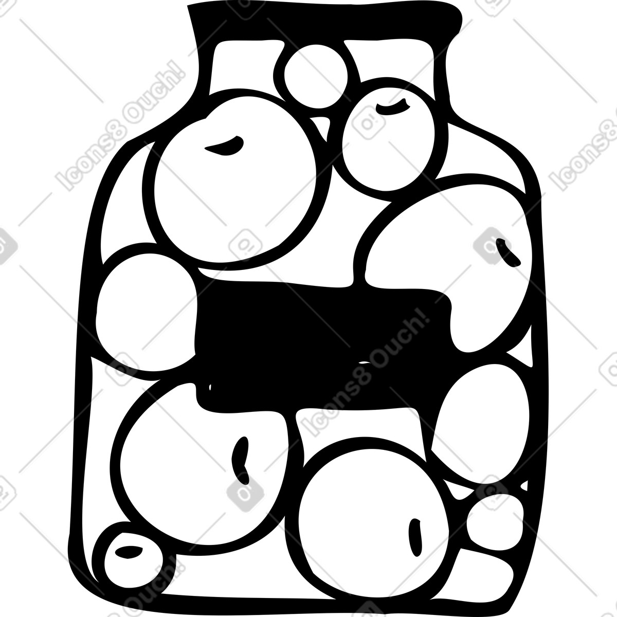Jar with fruits illustration in Marks style download in PNG, SVG
