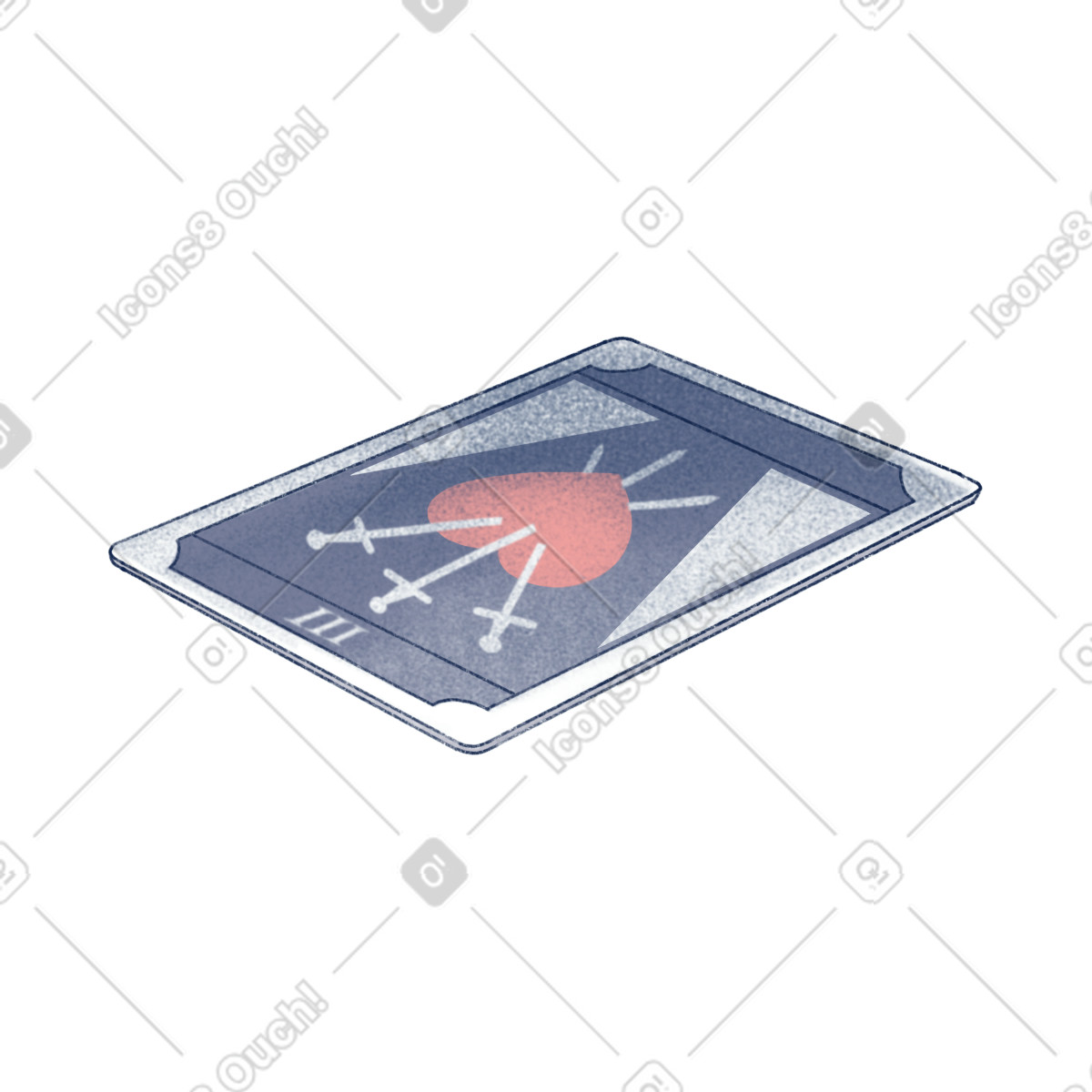 Tarot card with heart illustration in Haze style download in PNG, SVG