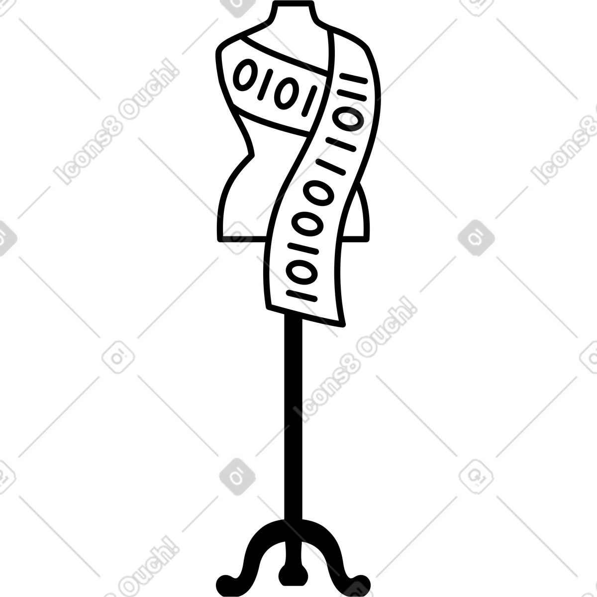 下载 Transistor 风格的 带布的人体模特 插画，支持 PNG、SVG 格式