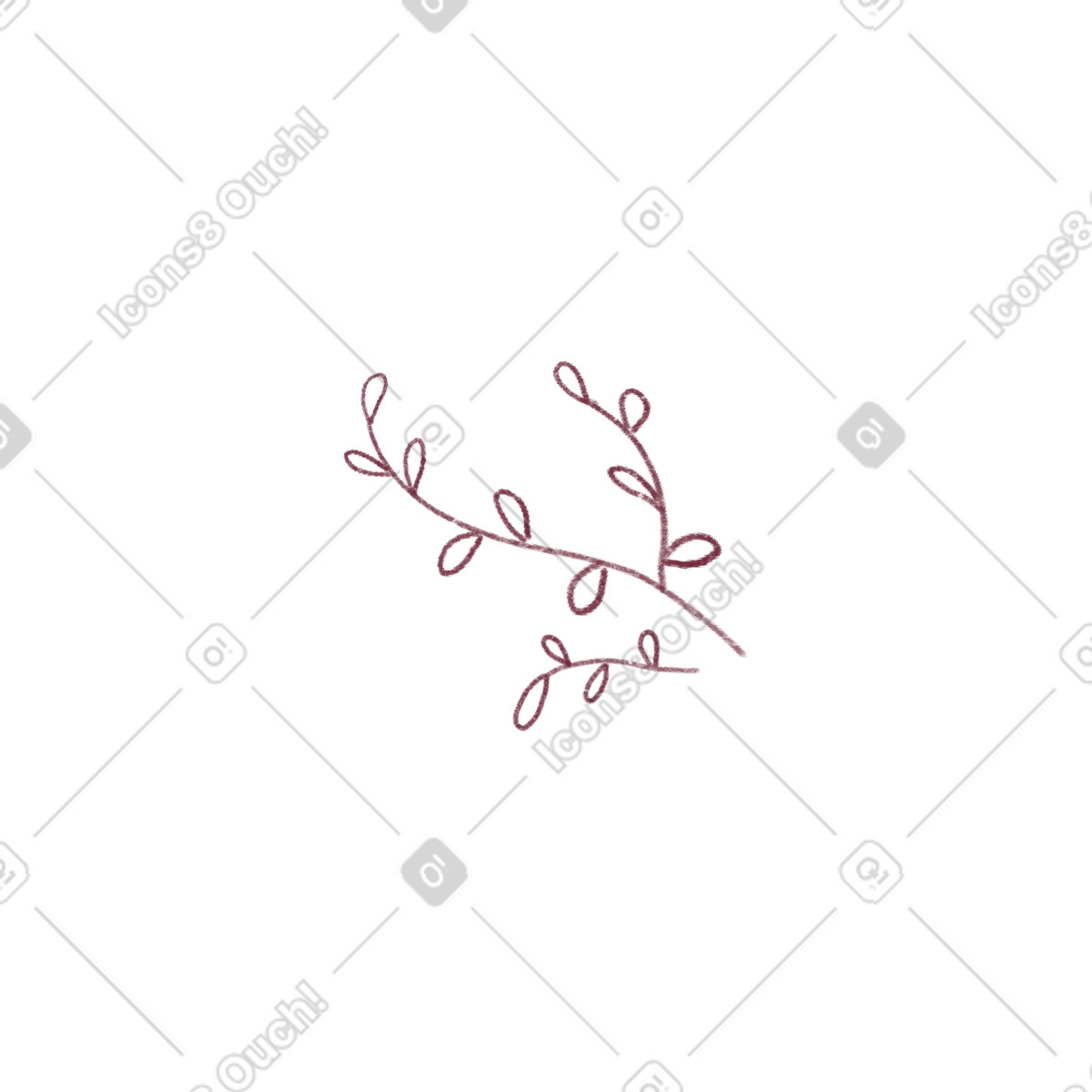 Ilustración Red twig with leaves en estilo Moments a descargar en PNG y SVG