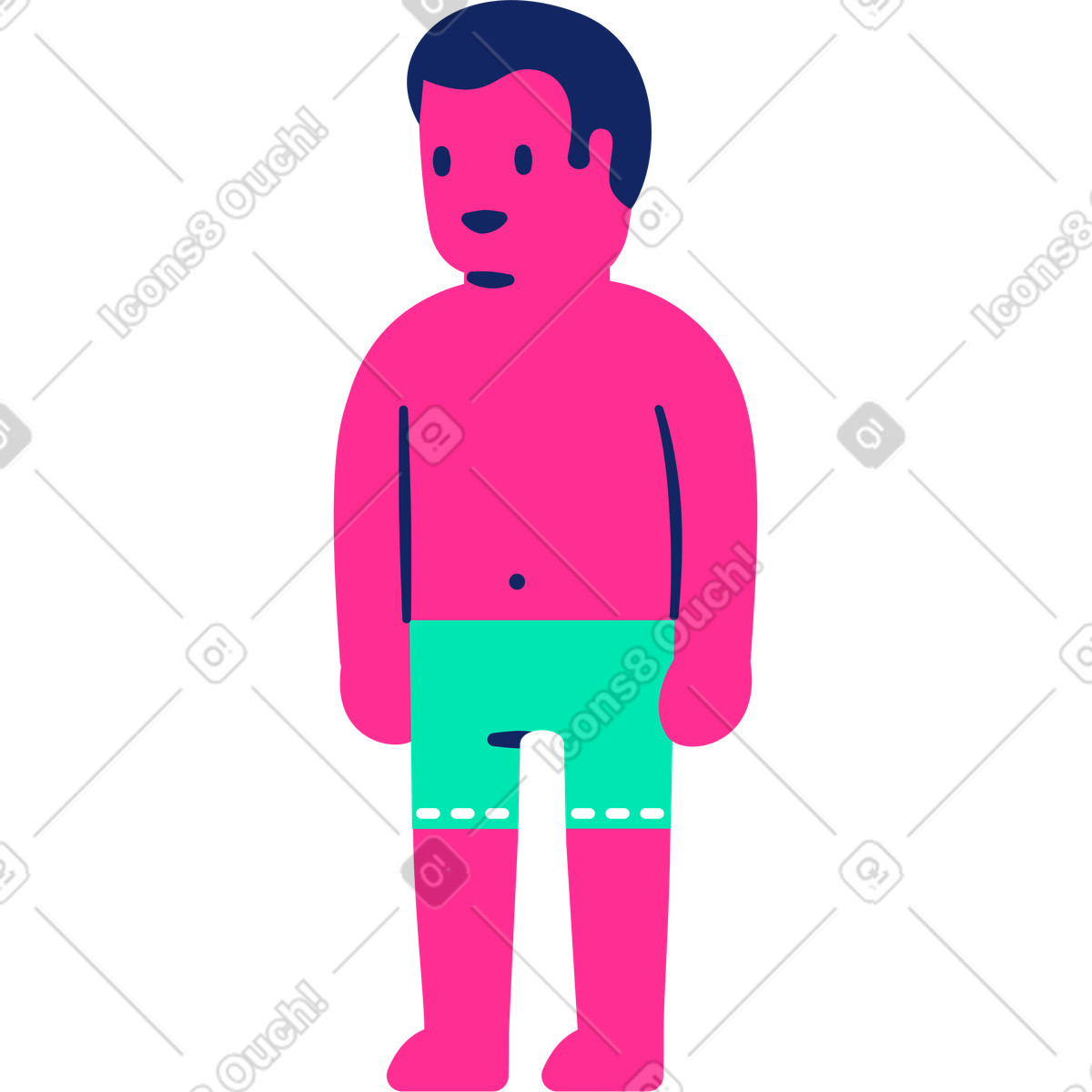 Naked man in underpants illustrazione stile Cyborg scarica PNG, SVG