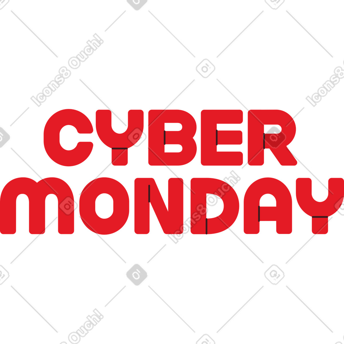 Scrivere il testo del cyber lunedì illustrazione in stile Folks scarica in PNG, SVG