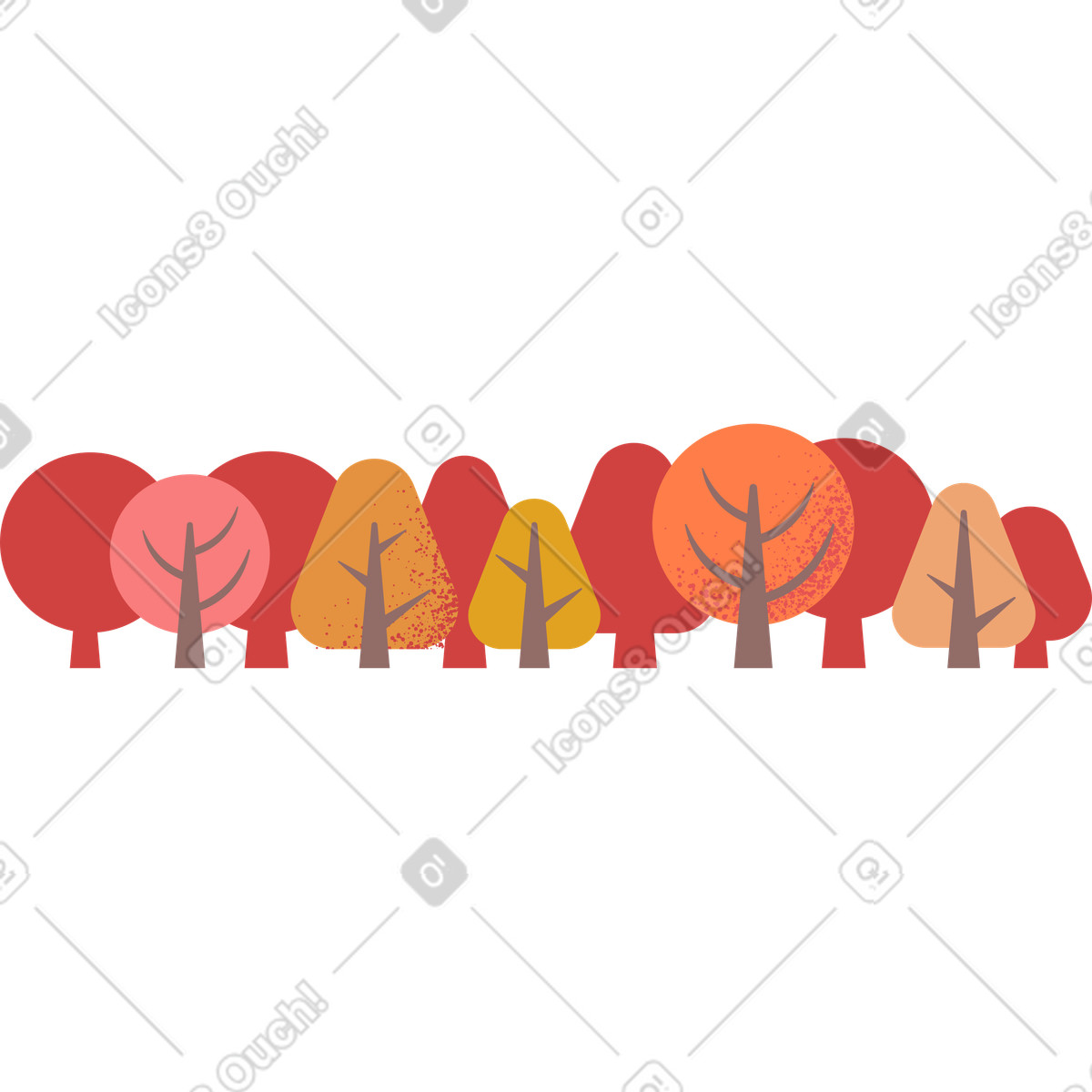 Illustration Autumn forest dans le style Pale à télécharger aux formats PNG, SVG