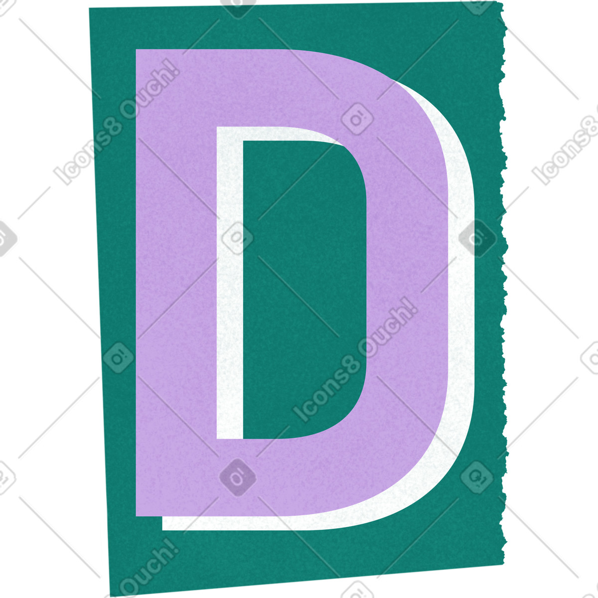 Paper Cut 스타일의 Collage capital letter d 일러스트레이션 PNG, SVG 다운로드