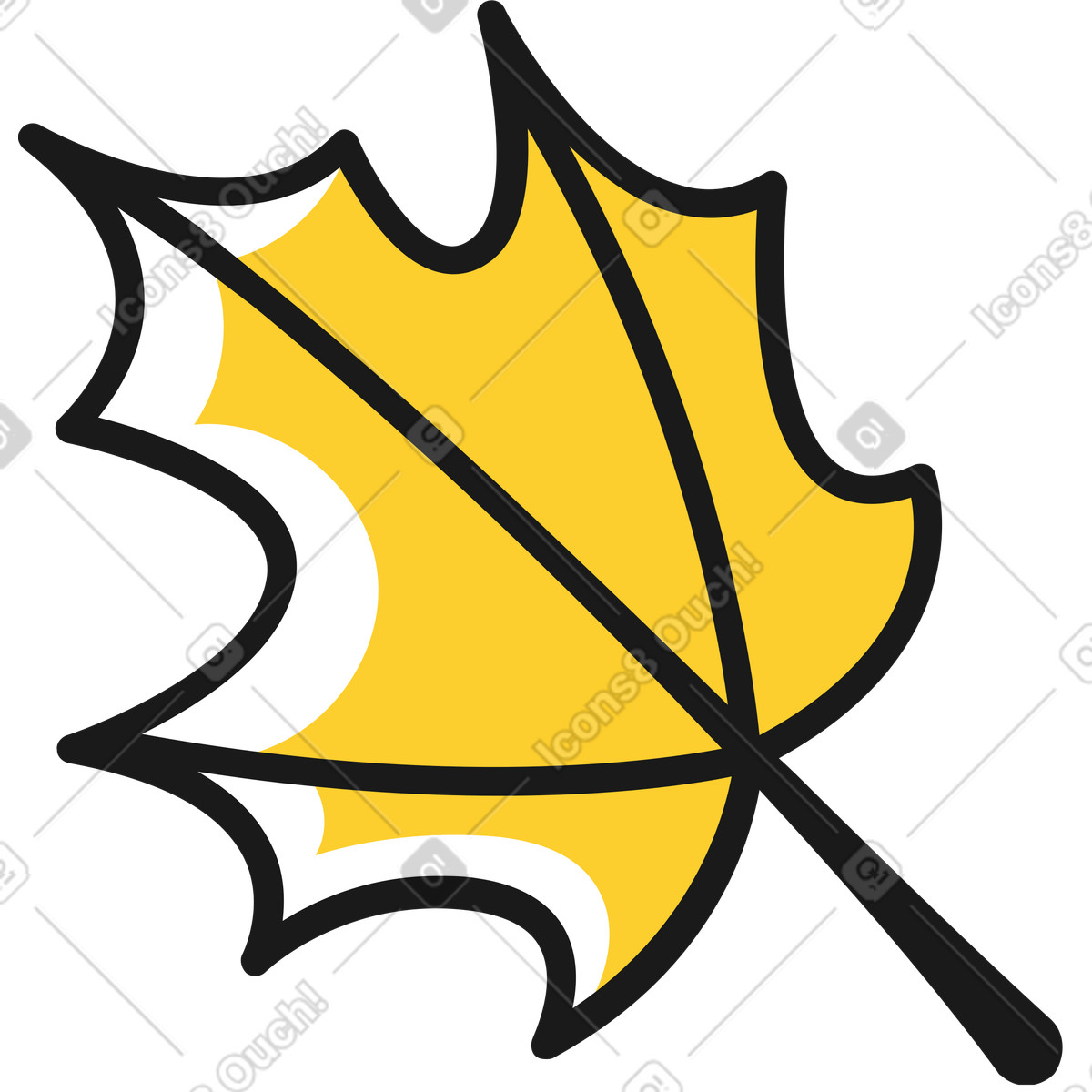 Maple leaf illustration in Taxi style download in PNG, SVG