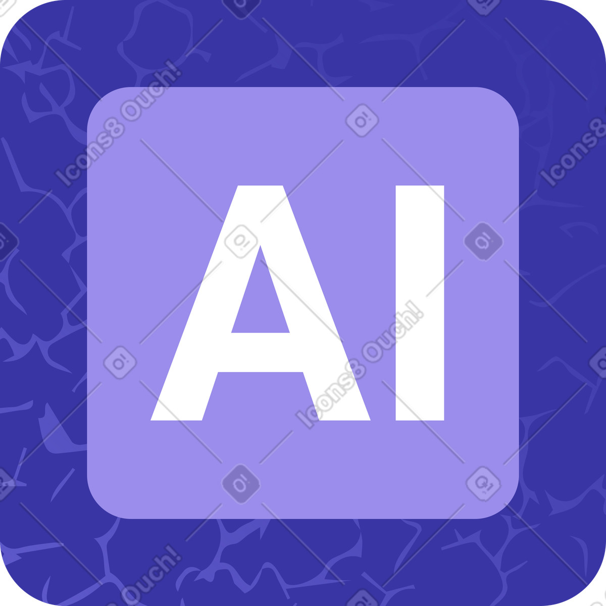 Ai label illustration in Bright style download in PNG, SVG