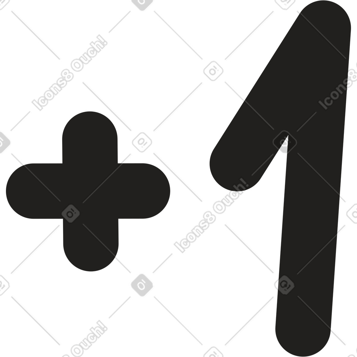 Plus one illustration in PNG, SVG