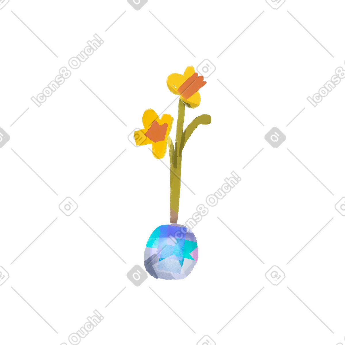 Ilustração de Flor em no estilo Atomic para baixar em PNG, SVG