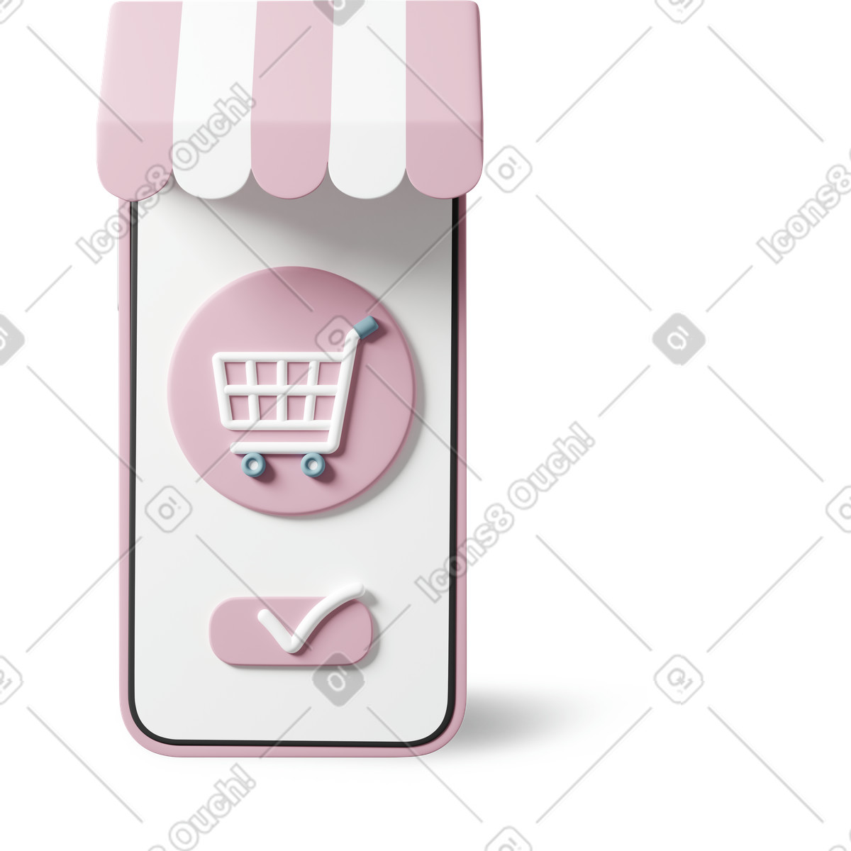 Ilustração de Phone shopping em no estilo 3D Casual life para baixar em PNG, SVG