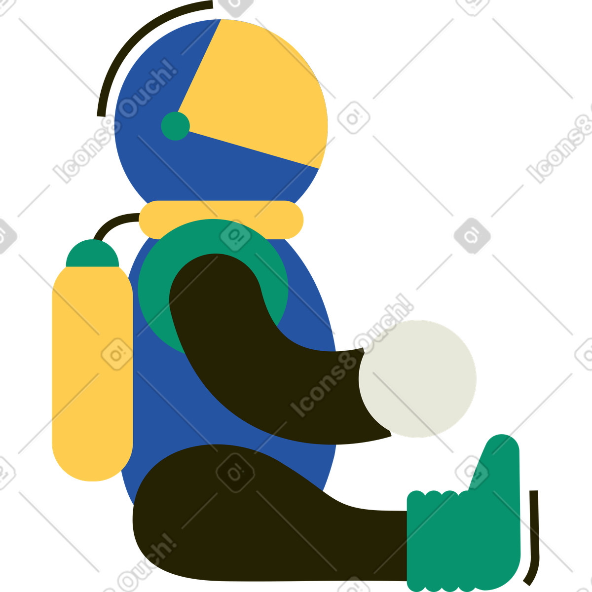 Illustration Astronaute dans le style Spot à télécharger aux formats PNG, SVG