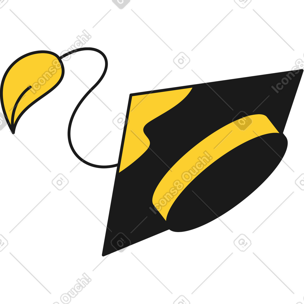 Ilustración Gorro de graduación en estilo Taxi a descargar en PNG y SVG