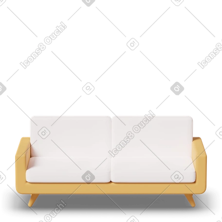 Иллюстрация 3D Yellow sofa в стиле Домой Casual life — скачать в форматах PNG, SVG