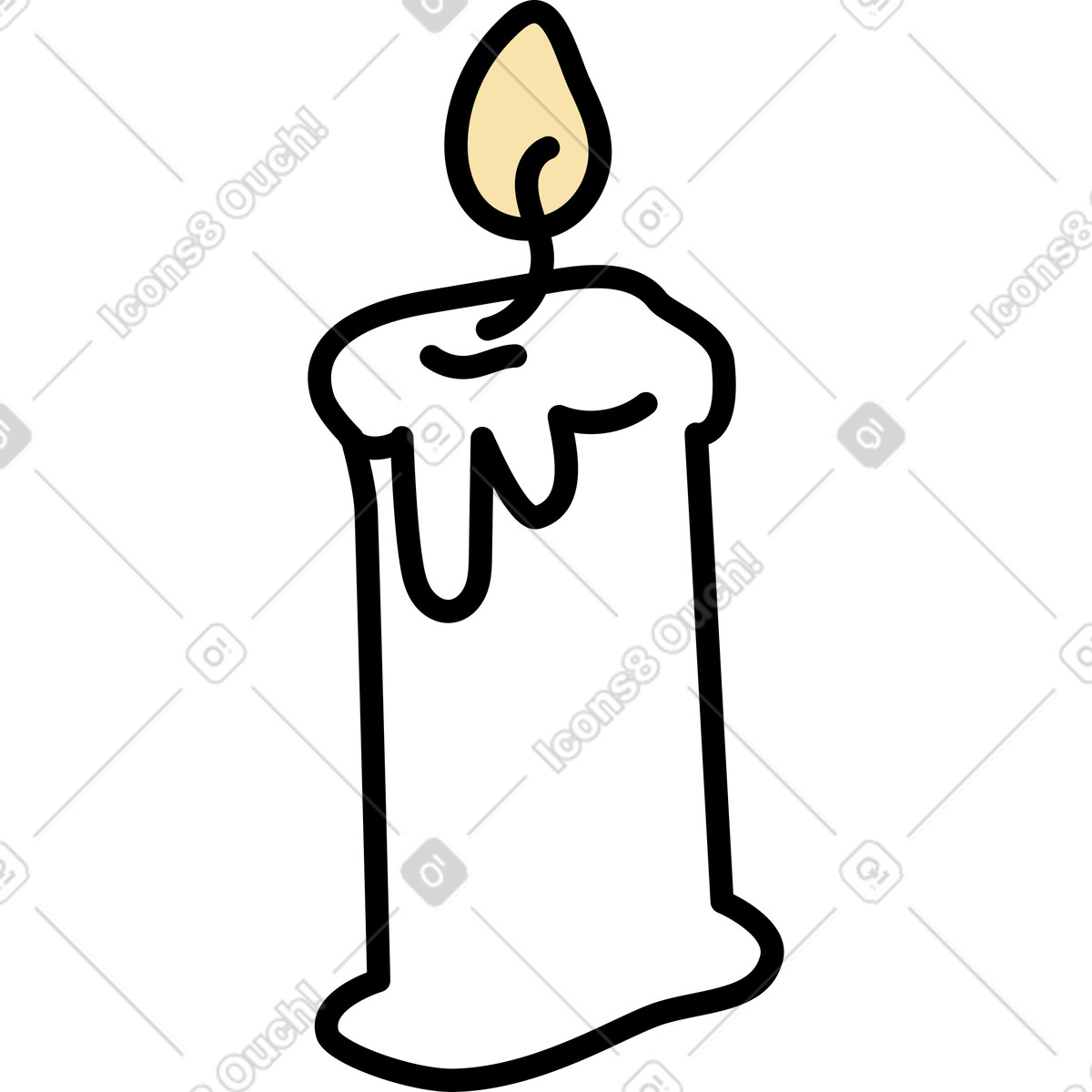 Candle illustration in Notes style download in PNG, SVG