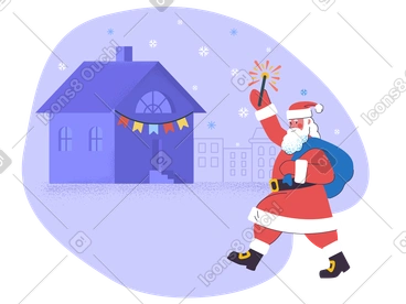 Santa Claus on Christmas eve  PNG, SVG