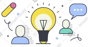 Teammates brainstorming and generating ideas PNG, SVG