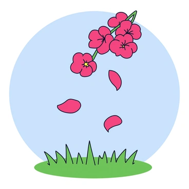 Geranium petals gently falling to the ground in a soft breeze