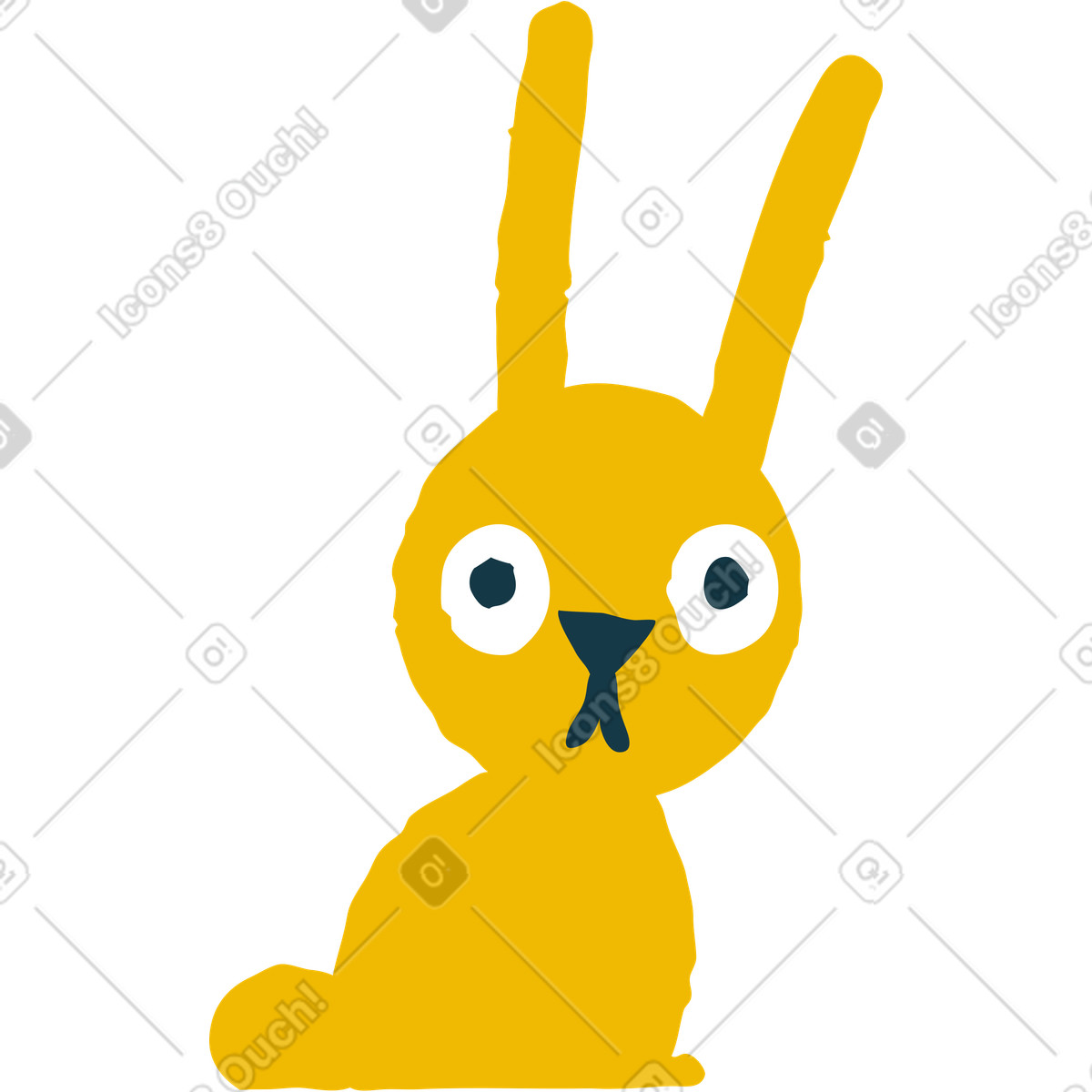 Hase-Illustration im Flamenco-Stil als Download in PNG, SVG