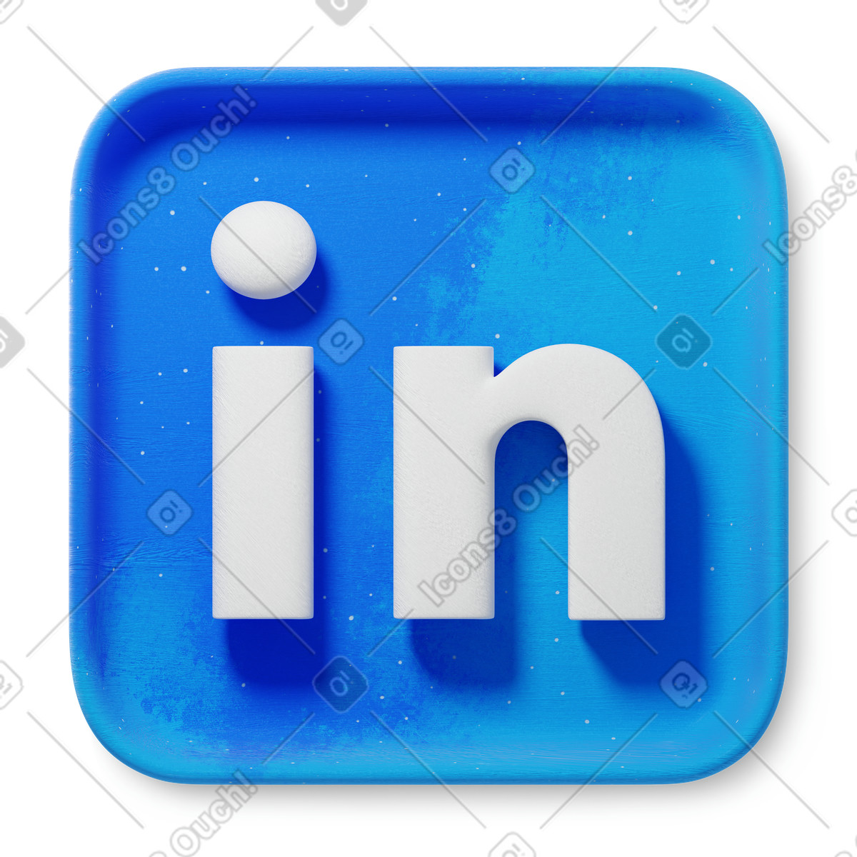 Blue professional networking LinkedIn app logo illustration in 3D Microsoft Fluent style download in PNG, SVG