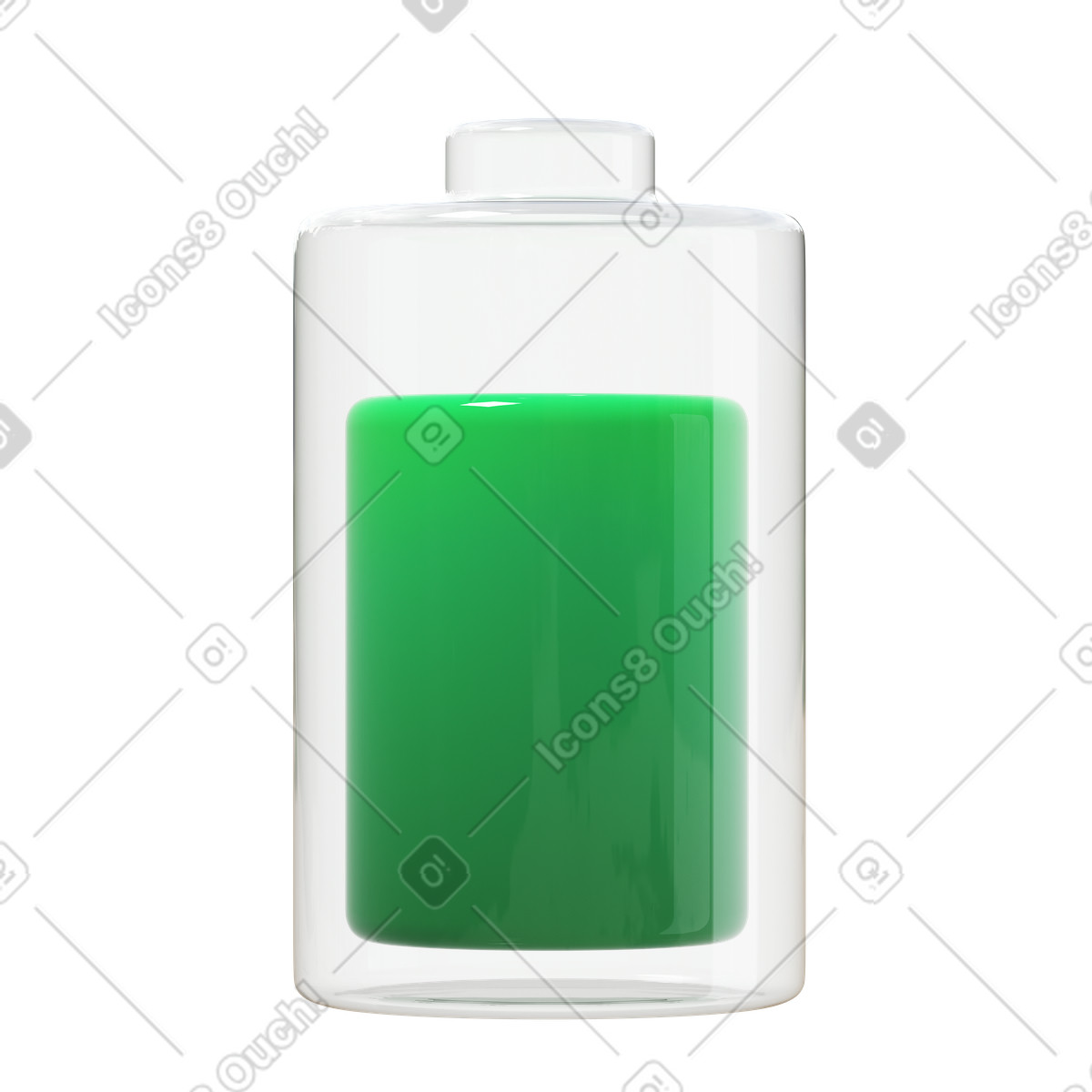 Illustration Batterie chargée dans le style 3D Fluency à télécharger aux formats PNG, SVG
