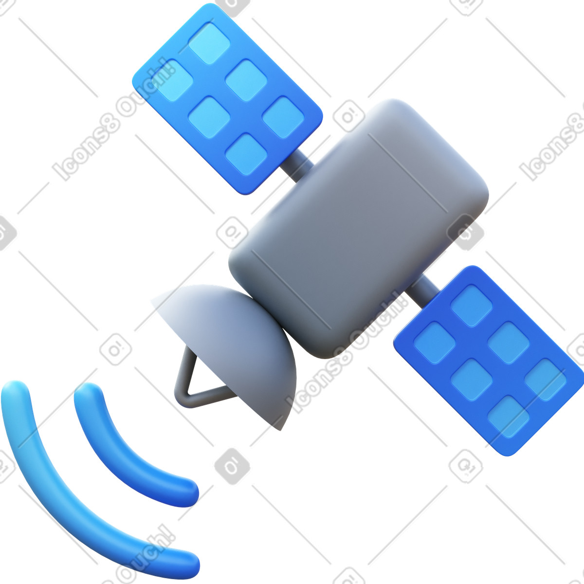 Иллюстрация Satellite sending signal в стиле 3D Fluency — скачать в форматах PNG, SVG