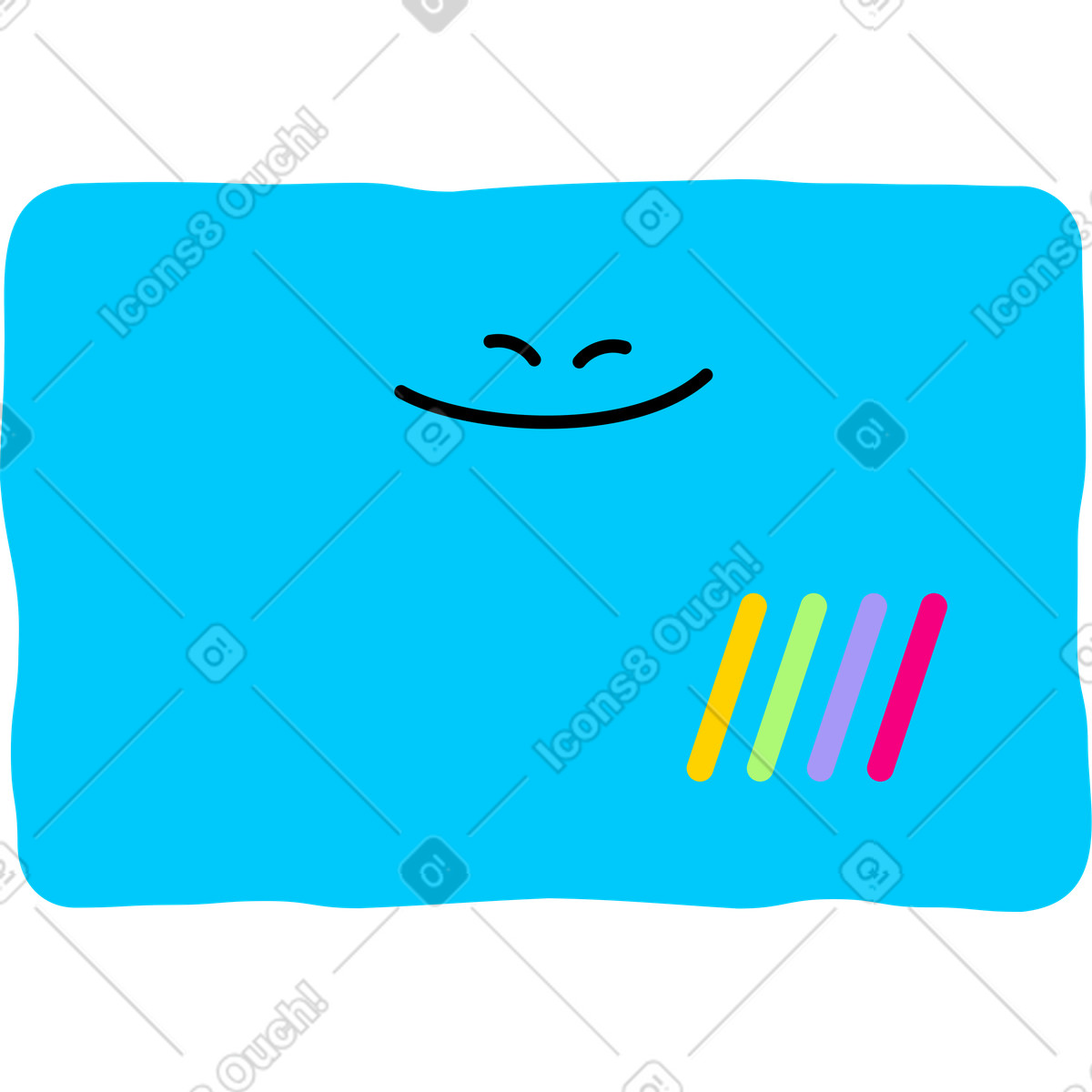 Credit card with a face illustration in Giggle style download in PNG, SVG