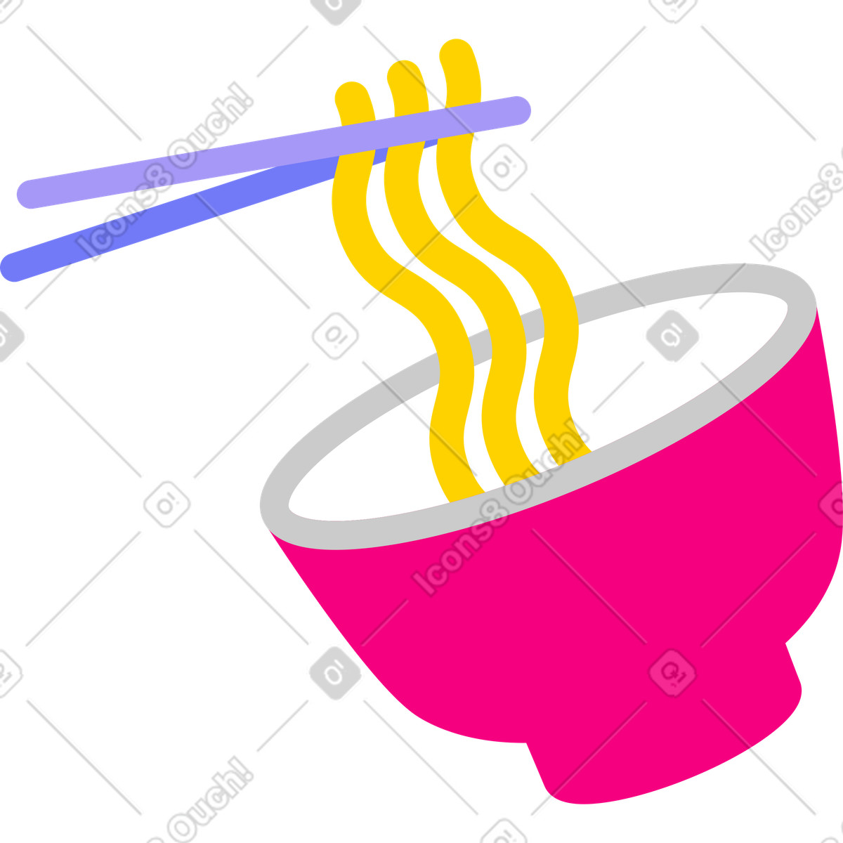 Ilustración Icono de fideos en estilo Giggle a descargar en PNG y SVG